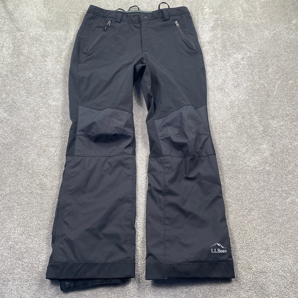 LL Bean Snow Pants Womens Medium Black Articulated Knee Ski Trousers 299774